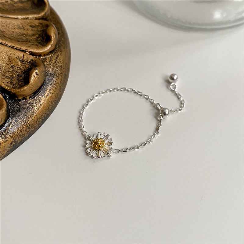 "Daisy Delight" 925 Sterling Silver Jewelry Set (Necklace, Bracelet & Ring)