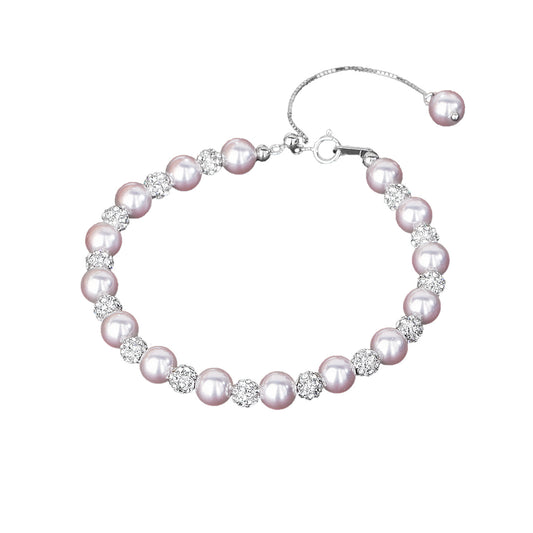 “Roselle Shambhala” S925 Sterling Silver Pearl Bracelet