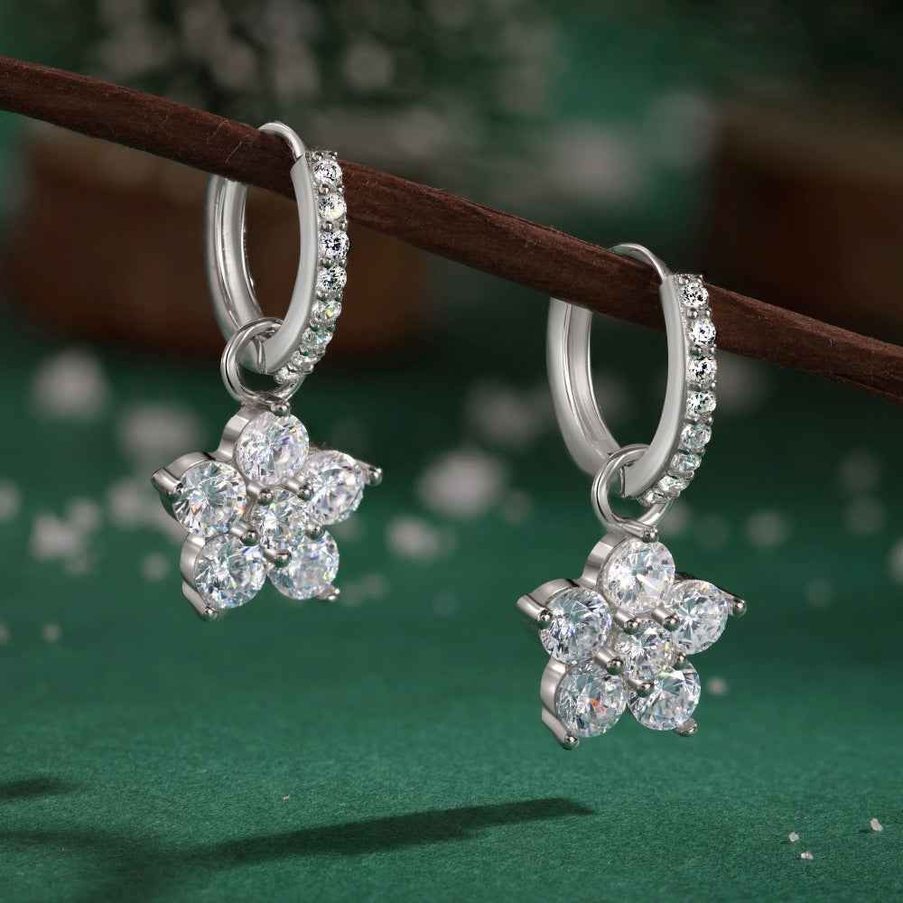“Dopamine Bloom” S925 Sterling Silver Color Crystal Hoop Earrings