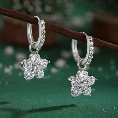 “Dopamine Bloom” S925 Sterling Silver Color Crystal Hoop Earrings
