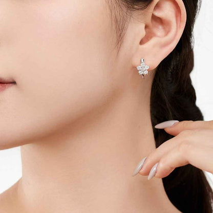 “Snowfall Radiance” S925 Sterling Silver Snowflake Jewelry Set