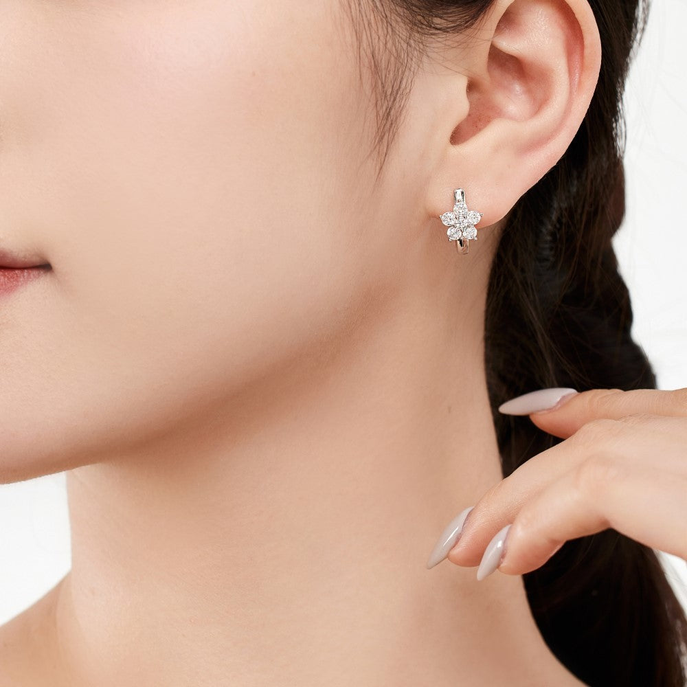 “Frost Étoile” S925 Sterling Silver Snowflake Zircon Jewelry Set (Necklace, Earrings & Ring)