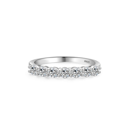 “Celeste Row” 925 Sterling Silver Round Multi-Stone Band Ring