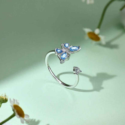 "Calm Flutter" 925 Sterling Silver Adjustable Ring