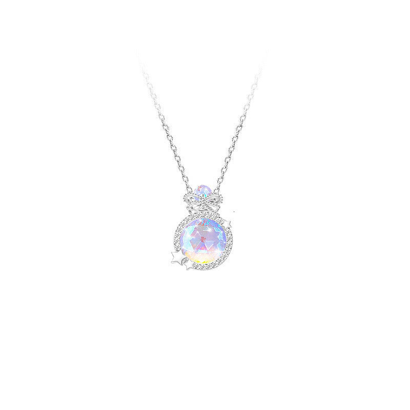 “Aurora Starlight” 925 Sterling Silver Iridescent Star Necklace