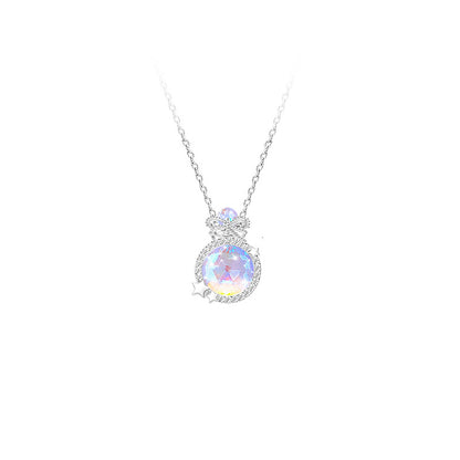 “Aurora Starlight” 925 Sterling Silver Iridescent Star Necklace