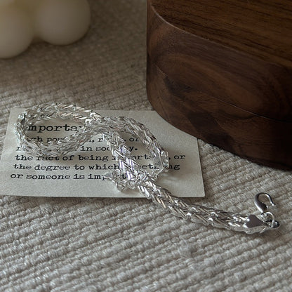 "Lace Geometry" S999 Sterling Silver Double-Strand Bracelet