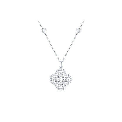 “Lucky Spin Clover” 925 Sterling Silver Rotating Clover Necklace