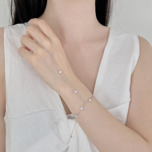 "Grace Link" S925 Sterling Silver Finger-Linked Bracelet