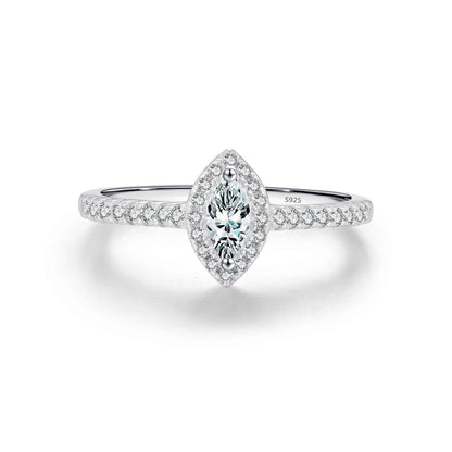 “Marquise Halo” 925 Sterling Silver Pavé Ring
