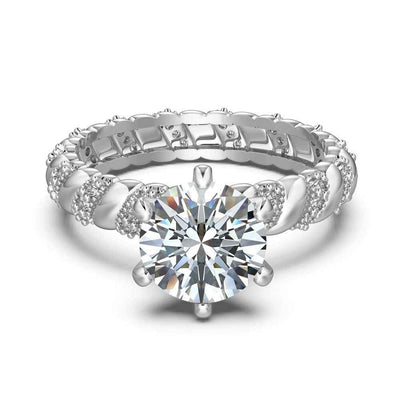 “Celestial Weave” 925 Sterling Silver 2CT Moissanite Braided Ring