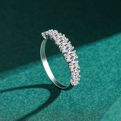 “Aurora Crown” 925 Sterling Silver Round Cluster Band Ring