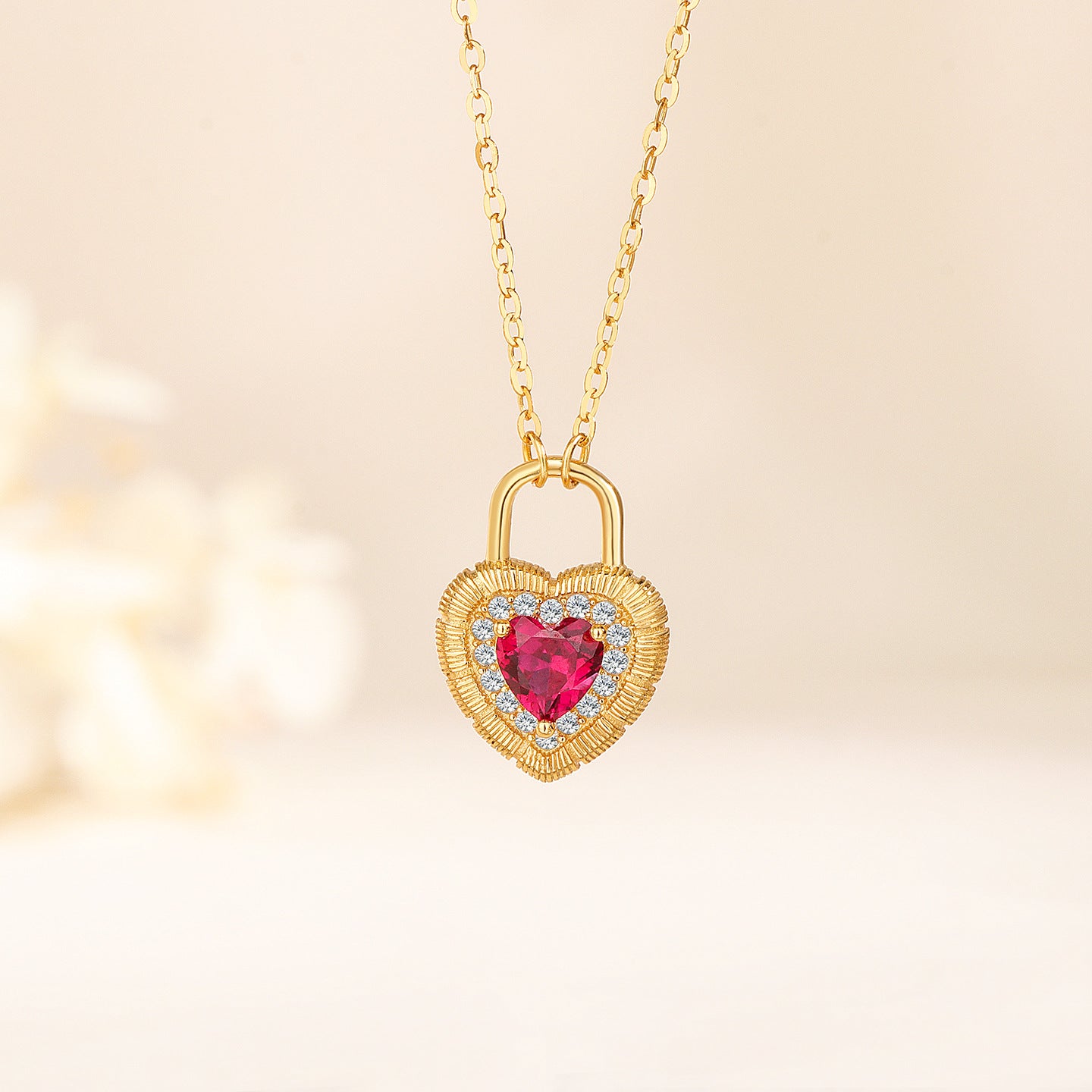 “Royal Heart Lock” S925 Sterling Silver Vintage Heart Lock Necklace