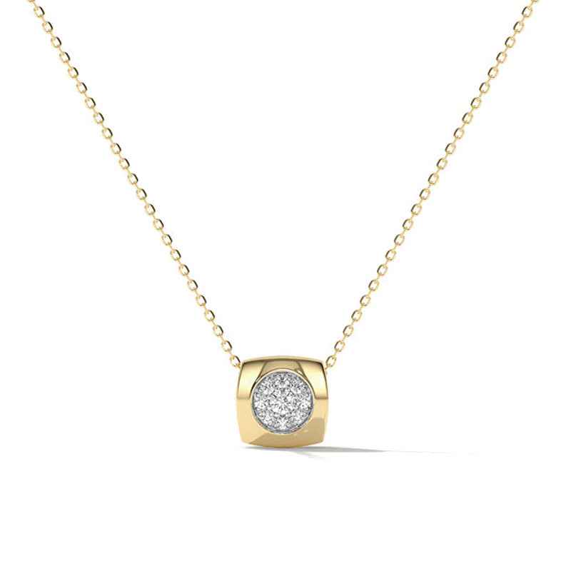 “Axis Core” 925 Sterling Silver Pavé Geometric Necklace