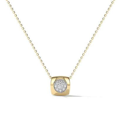 “Axis Core” 925 Sterling Silver Pavé Geometric Necklace