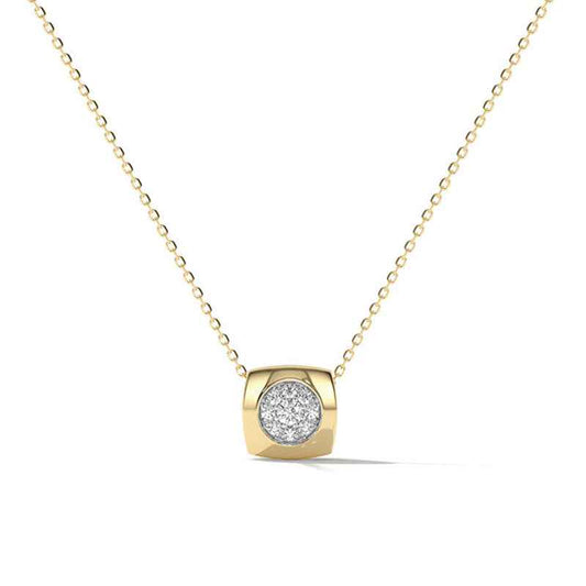 “Axis Core” 925 Sterling Silver Pavé Geometric Necklace