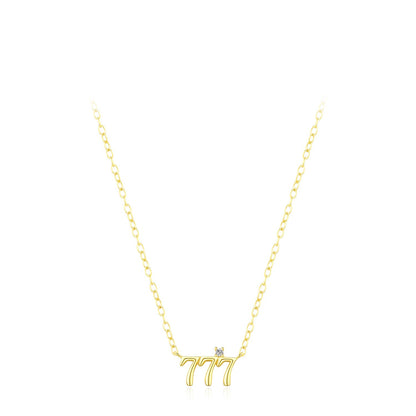 “Lucky Number” 925 Sterling Silver Number Necklace – Personalized Minimal Charm