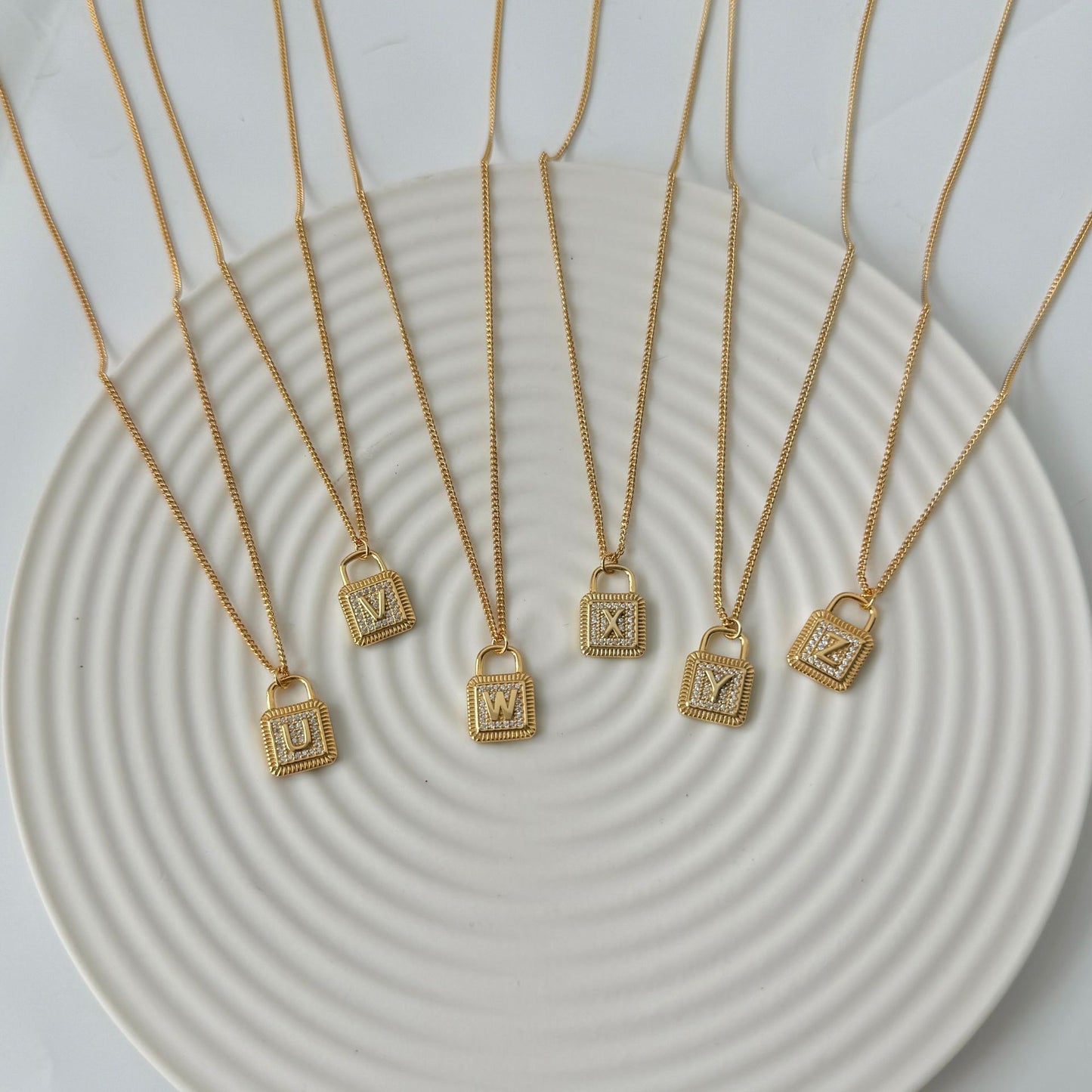 "Buchstaben-Charm" 925 Sterling Silber Halskette 