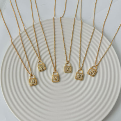 "Buchstaben-Charm" 925 Sterling Silber Halskette 