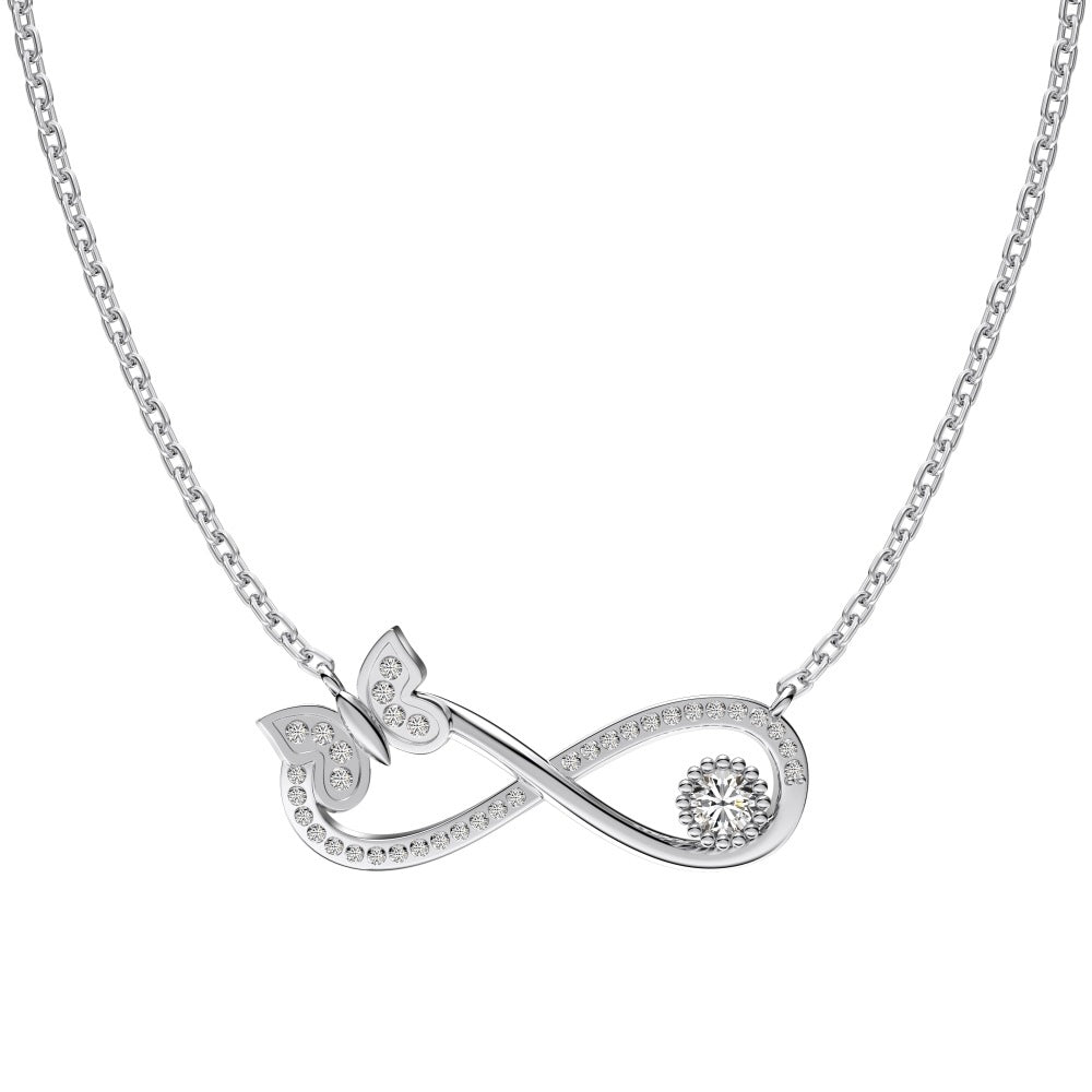 “Butterfly Möbius” S925 Sterling Silver Zircon Infinity Necklace