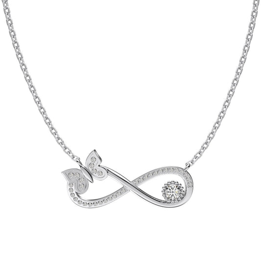 “Butterfly Möbius” S925 Sterling Silver Zircon Infinity Necklace