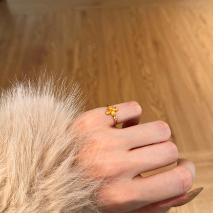 "Iris Bloom" 925 Sterling Silber Ring für den kleinen Finger 