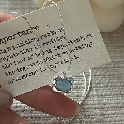 "Ocean Breeze" S925 Sterling Silver Aquamarine Necklace