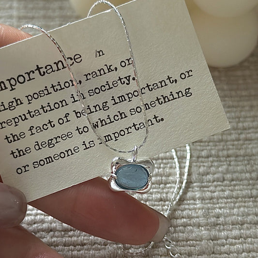 "Ocean Breeze" S925 Sterling Silver Aquamarine Necklace