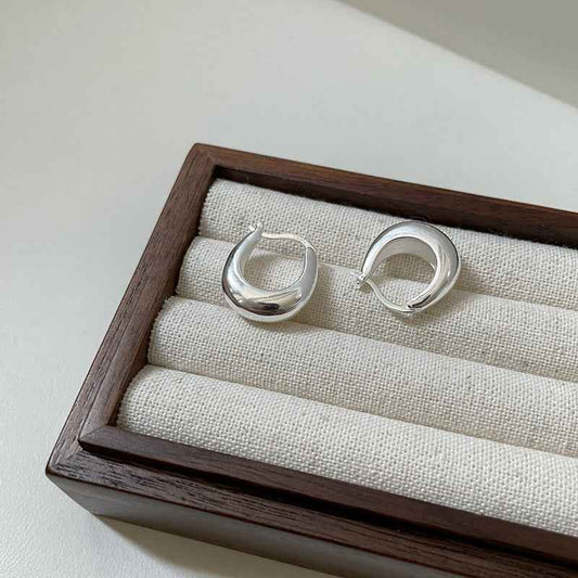 "Lunar Arc" 925 Sterling Silver Earrings