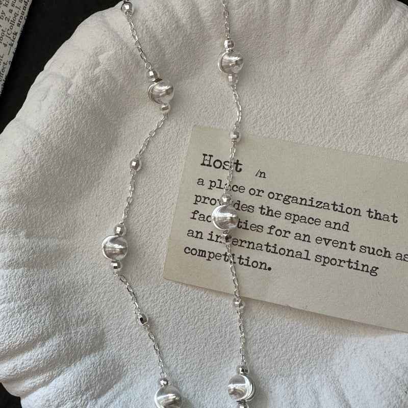 "Cat’s Eye Beads" 925 Sterling Silver Necklace