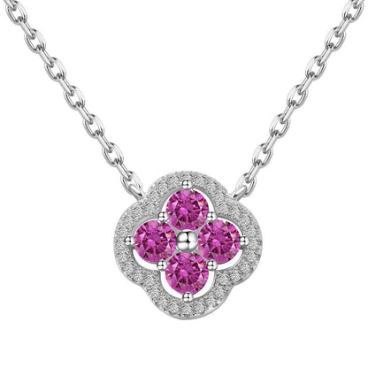 “Everluck Petal” 925 Sterling Silver Four-Petal Zircon Jewelry Set
