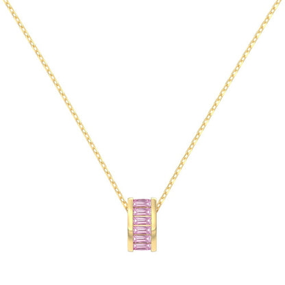 "Fairy Blush" 925 Sterling Silver Pink Zircon Pendant Necklace