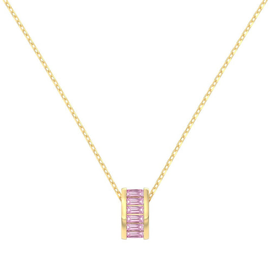 "Fairy Blush" 925 Sterling Silver Pink Zircon Pendant Necklace