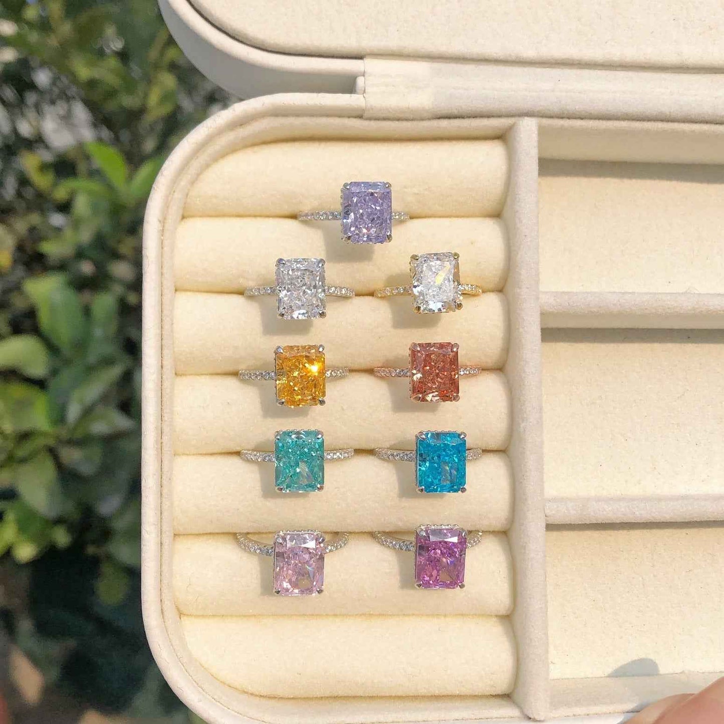 “Prism Royale” 925 Sterling Silver Sparkling Color Gemstone Ring