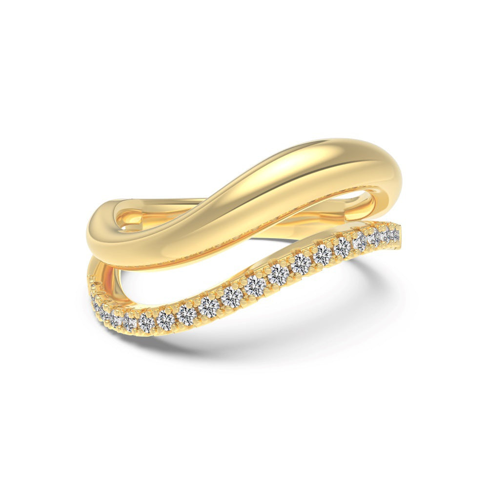 “Lumière Line” S925 Sterling Silver Irregular Line Stackable Ring