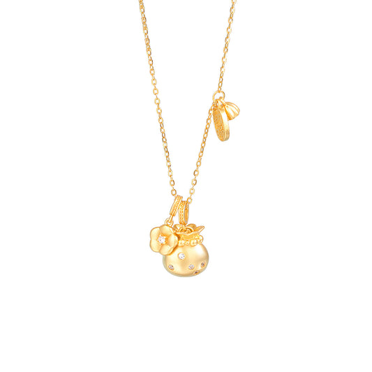 “Fortune Bloom” S925 Sterling Silver Lucky Pouch Necklace