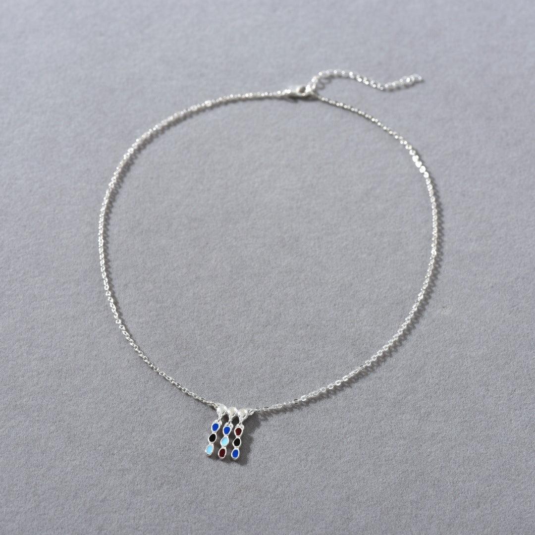 Prism Tassel 18K Gold-Plated Brass Enamel Necklace