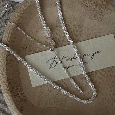 "Gleam Slide" S925 Sterling Silver Adjustable Necklace