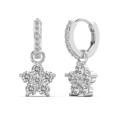 “Dopamine Bloom” S925 Sterling Silver Color Crystal Hoop Earrings