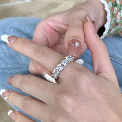 “Eternal Radiance” 925 Sterling Silver Full Eternity Pavé Band Ring