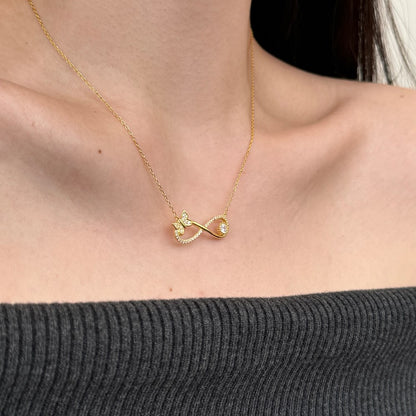 “Butterfly Möbius” S925 Sterling Silver Zircon Infinity Necklace
