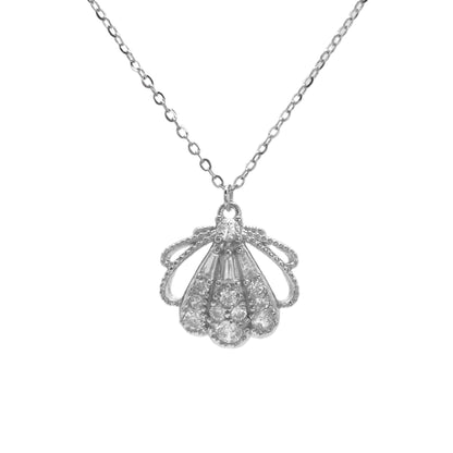 “Coquille Lumière” S925 Sterling Silver Openwork Shell Necklace