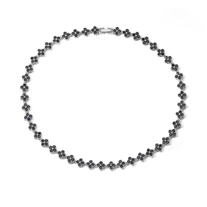 Clover Royale Brass 18K Gold-Plated 3A Zircon Floral Necklace & Bracelet Set