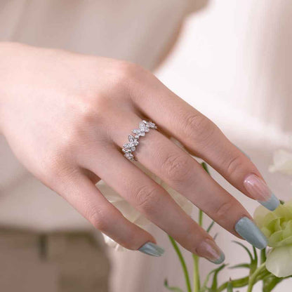 “Butterfly Gleam” 925 Sterling Silver Pavé Butterfly Ring