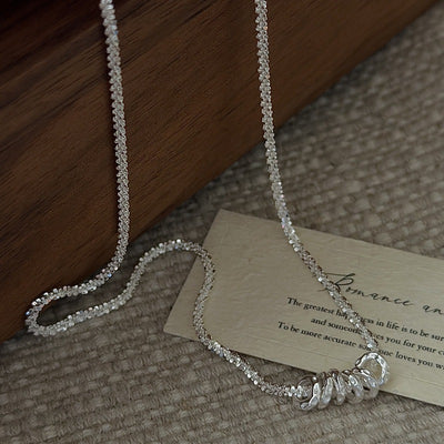 "Shimmer Loop" S925 Sterling Silver Necklace