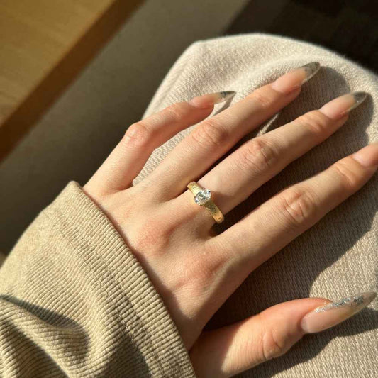 "Starlit Gleam" 925 Sterling Silver Oval-Cut Open Ring
