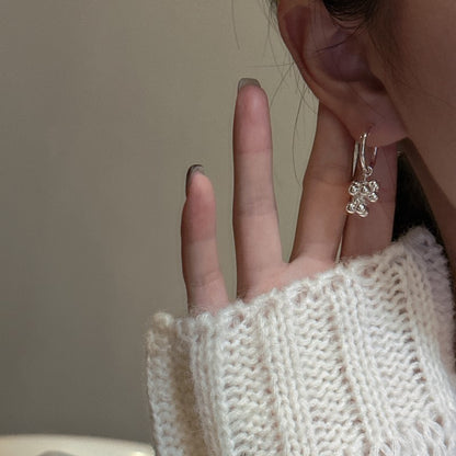 “Silver Vineyard” 925 Sterling Silver Grape Hoop Earrings