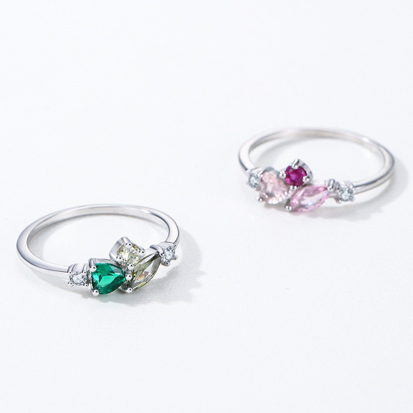 “Forest Prism” 925 Sterling Silver Multi-Stone Ring