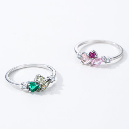 “Forest Prism” 925 Sterling Silver Multi-Stone Ring