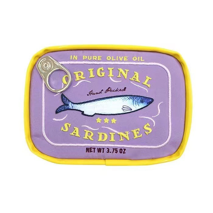 Sardine Tin Cosmetic Bag – Large Capacity Novelty PU Leather Makeup Pouch